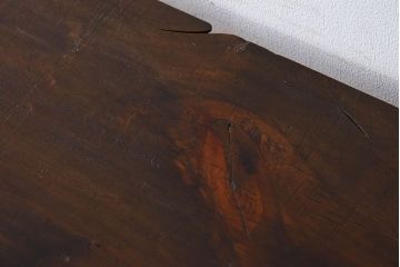 アンティーク家具　古い天板一枚板の鉄脚テーブル