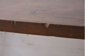 アンティーク家具　古い天板一枚板の鉄脚テーブル