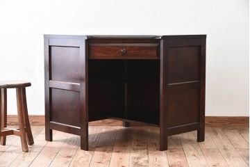 中古　北海道民芸家具　♯457　コーナーデスク(定価約30万円)