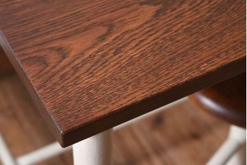 ラフジュ工房オリジナル　アイアンフレームの4脚格納スツール付き作業台(テーブル・机)