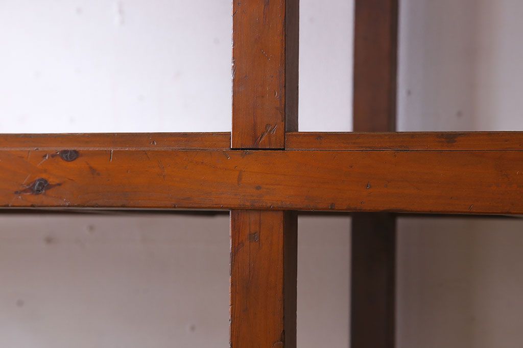 アンティーク家具　特大サイズ　古い木製の和製アンティーク飾り棚(3)