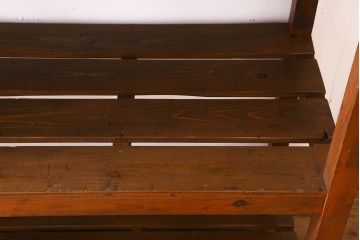 アンティーク家具　特大サイズ　古い木製の和製アンティーク飾り棚(3)