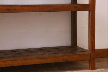 アンティーク家具　特大サイズ　古い木製の和製アンティーク飾り棚(3)