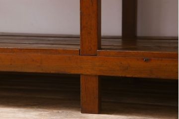 アンティーク家具　特大サイズ　古い木製の和製アンティーク飾り棚(3)