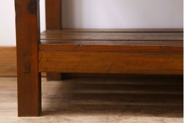 アンティーク家具　特大サイズ　古い木製の和製アンティーク飾り棚(3)