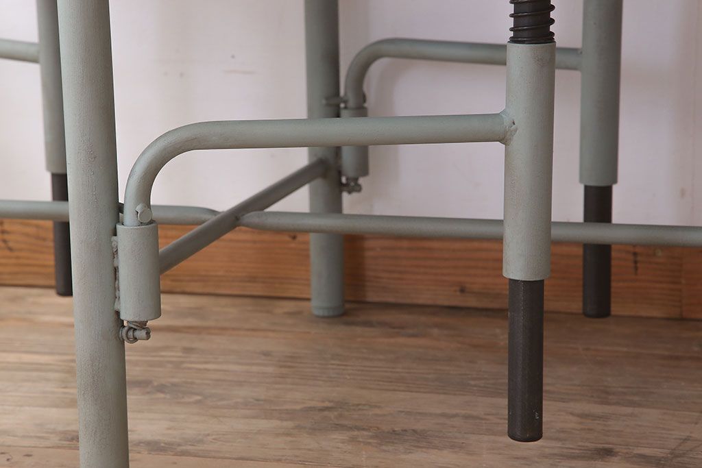 ラフジュ工房オリジナル 6脚格納スツール付きテーブル