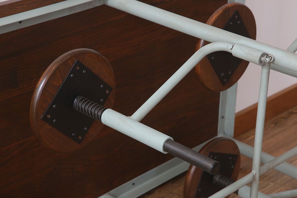 ラフジュ工房オリジナル 6脚格納スツール付きテーブル