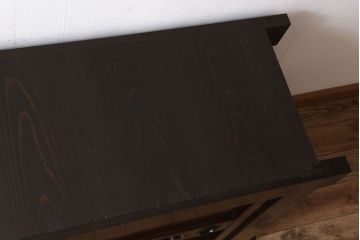 アンティーク家具　和モダン　鏡板欅材!六尺　明治期の水屋箪笥ローボード(テレビ台、キャビネット、収納棚)