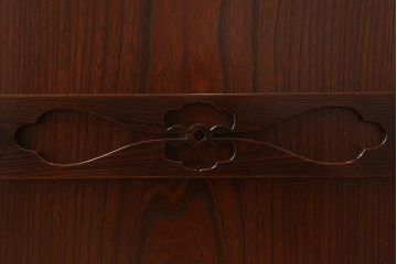 アンティーク家具　和モダン　鏡板欅材!六尺　明治期の水屋箪笥ローボード(テレビ台、キャビネット、収納棚)