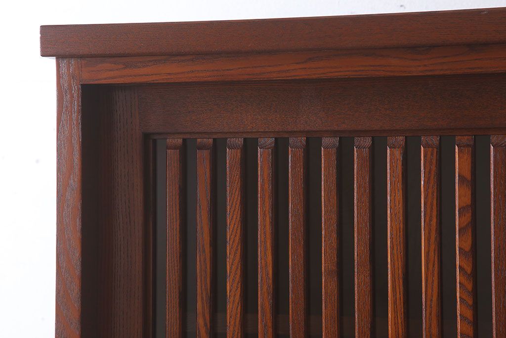 中古　タモ材製　民芸家具　高級品　2段重ね食器棚(定価38万8千円)