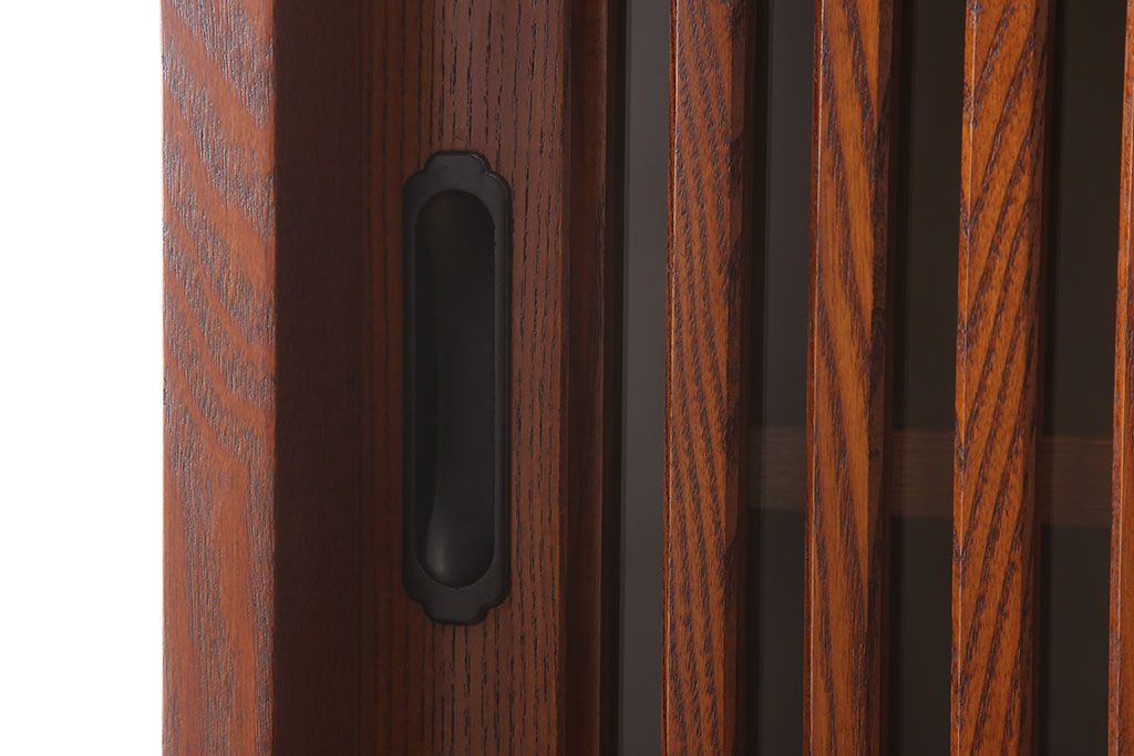 中古　タモ材製　民芸家具　高級品　2段重ね食器棚(定価38万8千円)