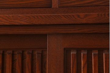 中古　タモ材製　民芸家具　高級品　2段重ね食器棚(定価38万8千円)