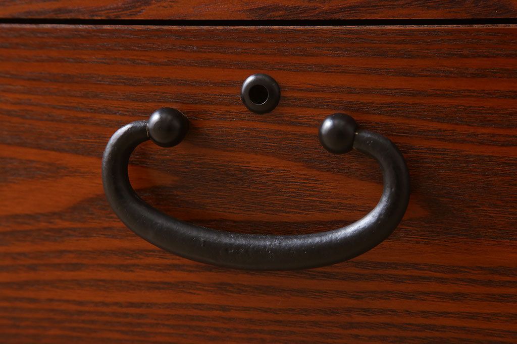 中古　タモ材製　民芸家具　高級品　2段重ね食器棚(定価38万8千円)