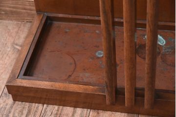 アンティーク雑貨　ビンテージ　ミラー付きホールハンガー(帽子掛け・傘立て)