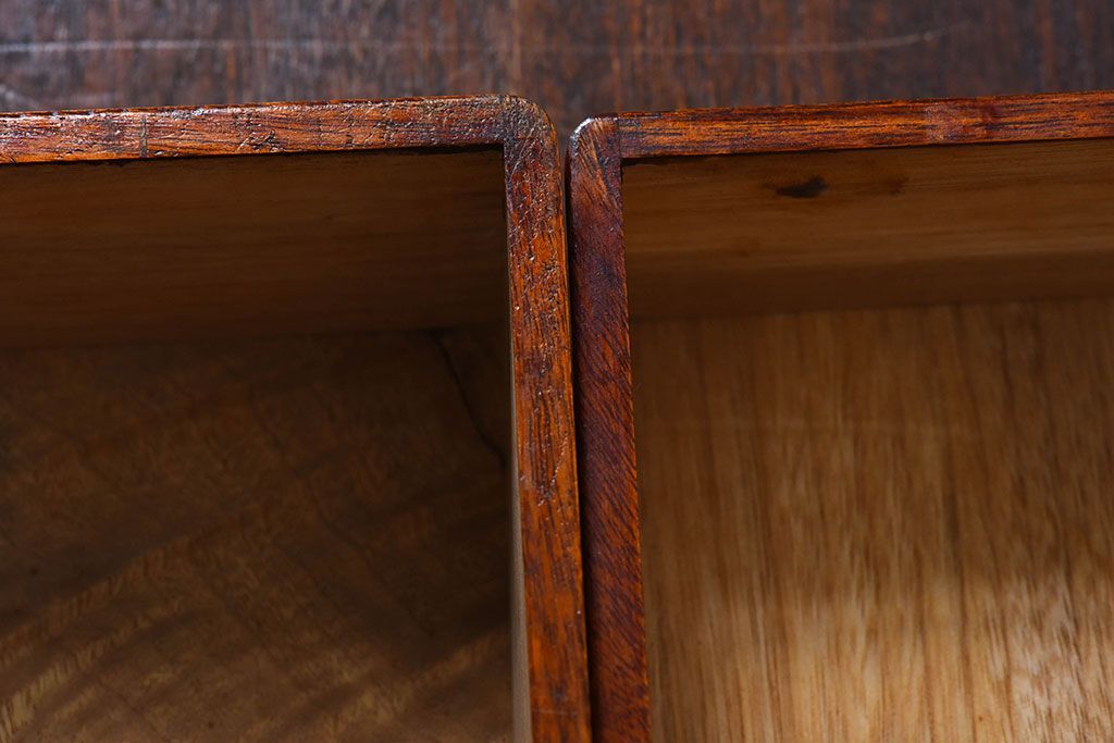 アンティーク雑貨 アンティーク 漆塗り クスノキ材 蒔絵入り襟箱(半襟箱)