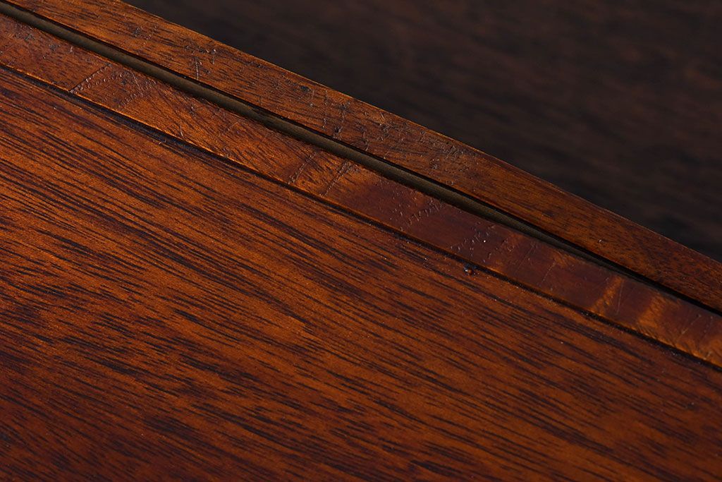 アンティーク雑貨 アンティーク 漆塗り クスノキ材 蒔絵入り襟箱(半襟箱)