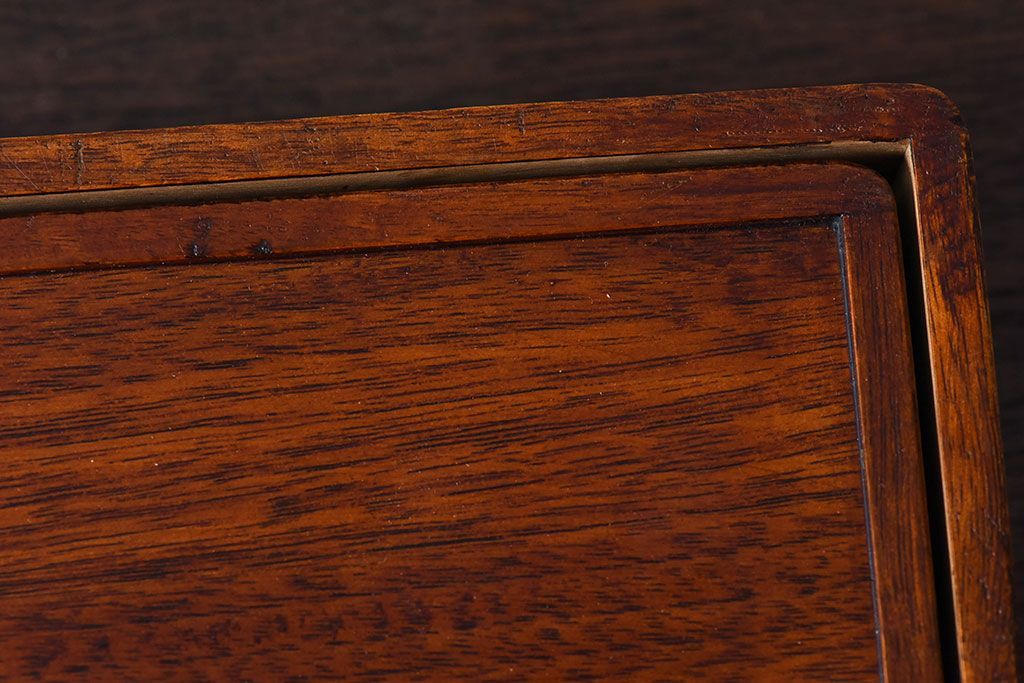 アンティーク雑貨 アンティーク 漆塗り クスノキ材 蒔絵入り襟箱(半襟箱)