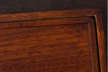 アンティーク雑貨 アンティーク 漆塗り クスノキ材 蒔絵入り襟箱(半襟箱)