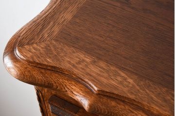 ヴィンテージ家具　フランスビンテージ　オーク材製　彫刻入りガラスケース(ショーケース)