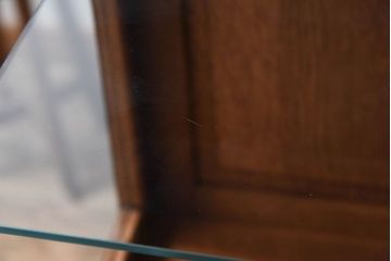 ヴィンテージ家具　フランスビンテージ　オーク材製　彫刻入りガラスケース(ショーケース)