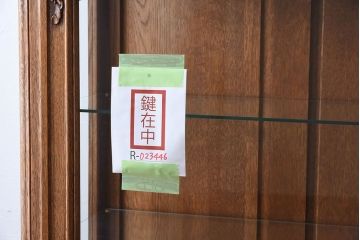 ヴィンテージ家具　フランスビンテージ　オーク材製　彫刻入りガラスケース(ショーケース)