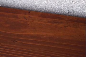 アンティーク家具　アンティーク　気泡ガラス引き戸の鉄脚ローボード(2)