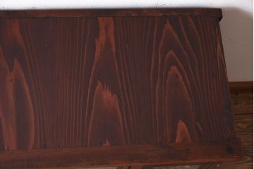 アンティーク家具　結霜ガラス入り!前面欅材の小ぶりなアンティーク収納棚(2)