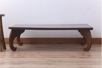 アンティーク雑貨　総欅材　和製アンティークの座卓(センターテーブル)(2)
