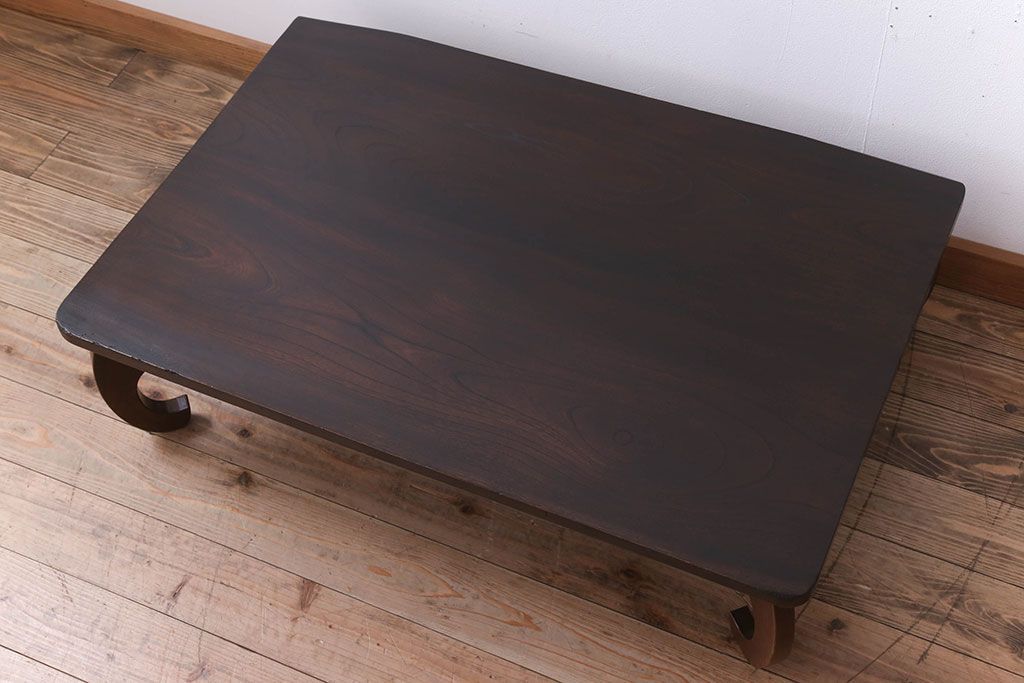 アンティーク雑貨　総欅材　和製アンティークの座卓(センターテーブル)(2)