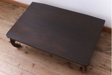 アンティーク雑貨　総欅材　和製アンティークの座卓(センターテーブル)(2)