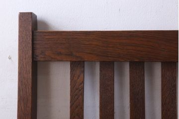 アンティーク家具　クッション座面　ナラ材製のシンプルなアンティークチェア(2)