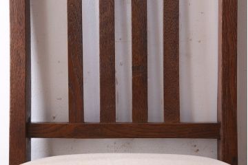 アンティーク家具　クッション座面　ナラ材製のシンプルなアンティークチェア(2)