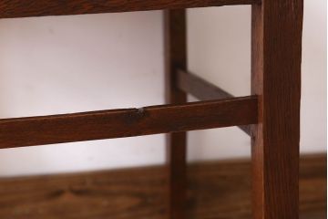 アンティーク家具　クッション座面　ナラ材製のシンプルなアンティークチェア(2)