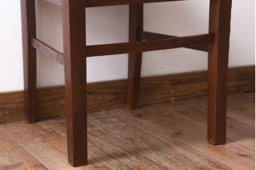 アンティーク家具　クッション座面　ナラ材製のシンプルなアンティークチェア(2)