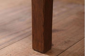 アンティーク家具　クッション座面　ナラ材製のシンプルなアンティークチェア(2)