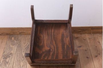 アンティーク家具　クッション座面　ナラ材製のシンプルなアンティークチェア(2)