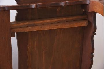 ヴィンテージ家具　フランスビンテージ　パーケット天板　マホガニー材　猫脚のエクステンションテーブル