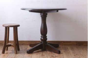 中古　北海道民芸家具　円形テーブル