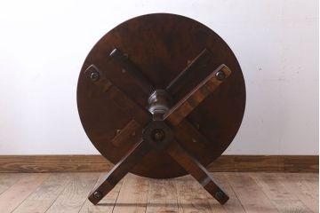 中古　北海道民芸家具　円形テーブル