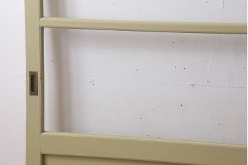 アンティーク　背が高いペイントガラス戸2枚セット