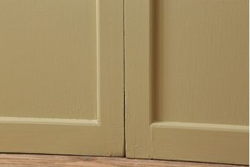 アンティーク　背が高いペイントガラス戸2枚セット