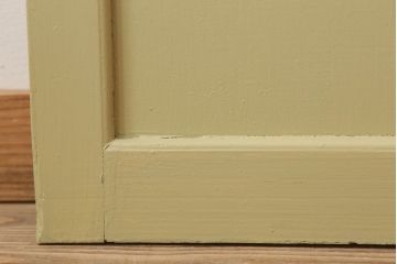 アンティーク　背が高いペイントガラス戸2枚セット