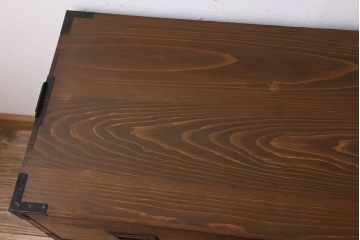 アンティーク家具　鉄脚付き!シンプルな古い木製の箪笥ローボード(衣装箪笥)