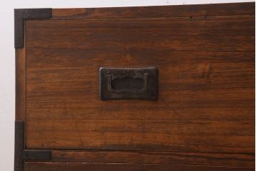 アンティーク家具　鉄脚付き!シンプルな古い木製の箪笥ローボード(衣装箪笥)