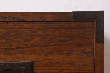 アンティーク家具　鉄脚付き!シンプルな古い木製の箪笥ローボード(衣装箪笥)