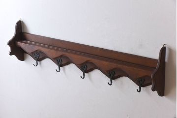 アンティーク雑貨　オランダビンテージ　お皿立て付き　オーク材のウォールフック