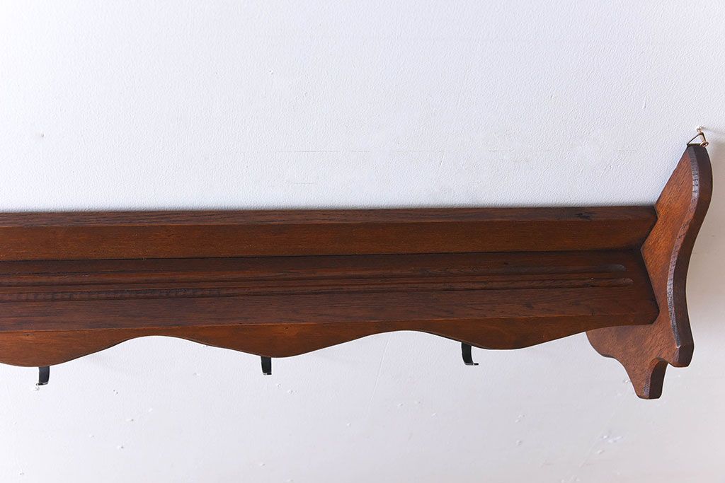 アンティーク雑貨　オランダビンテージ　お皿立て付き　オーク材のウォールフック