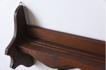 アンティーク雑貨　オランダビンテージ　お皿立て付き　オーク材のウォールフック