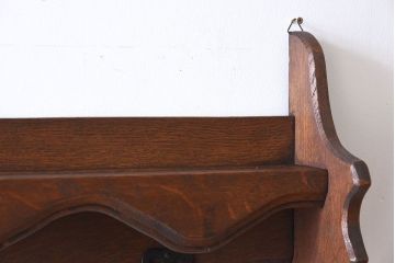 アンティーク雑貨　オランダビンテージ　お皿立て付き　オーク材のウォールフック