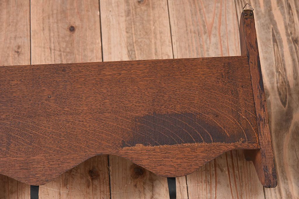 アンティーク雑貨　オランダビンテージ　お皿立て付き　オーク材のウォールフック